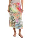 Johnny Was The Janie Favorite Single Tiered Skirt In Raffia Print In Brown