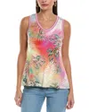 Johnny Was The Janie Favorite V-neck Swing Tee In Raffia Palm Print In Green