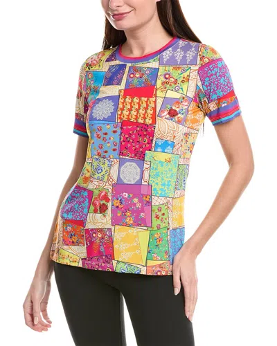 Johnny Was Janie Favorite Short Sleeve Crew Neck Tee In Multi In Blue