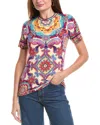Johnny Was Janie Favorite Short Sleeve Tee In Mcanna Scarf In Multi