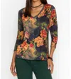 Johnny Was The Janie Favorite Tee In Catalina Blue Burnout In Multi