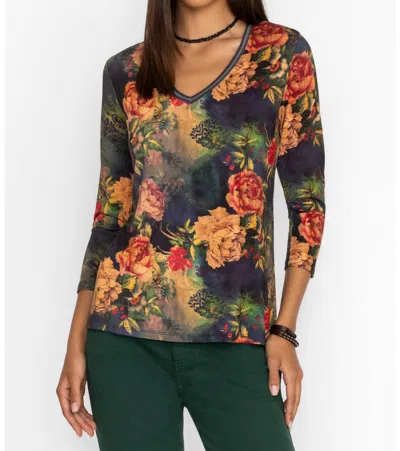 Johnny Was The Janie Favorite Tee In Catalina Blue Burnout In Multi