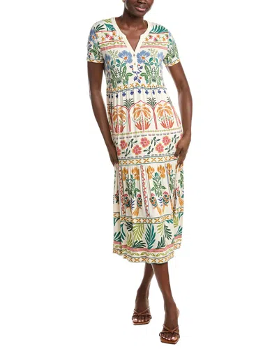 Johnny Was The Janie Favorite Tiered Henley Knit Midi Dress In Multi