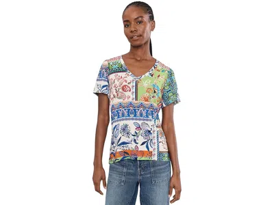 Johnny Was The Janie Favorite V Neck Flutter Sleeve Tee In Multi