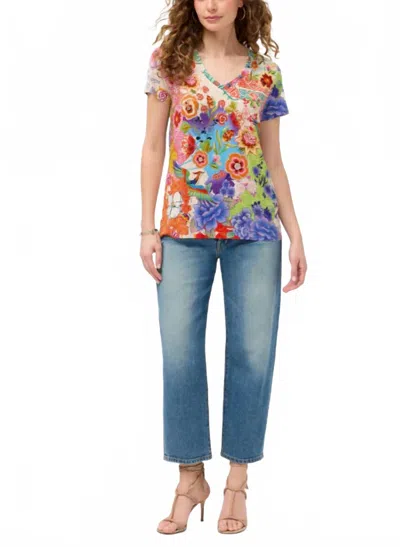 Johnny Was The Janie Favorite V-neck Tee In Mcdreamer In Blue