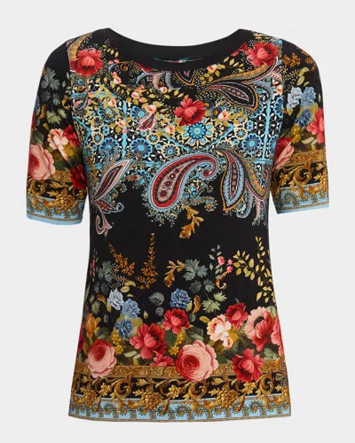JOHNNY WAS THE JANIE FLORAL & PAISLEY-PRINT TEE