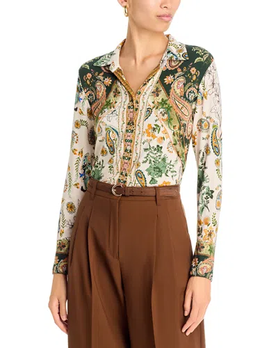 Johnny Was The Janie Mixed Print Long Sleeve Shirt In Multi