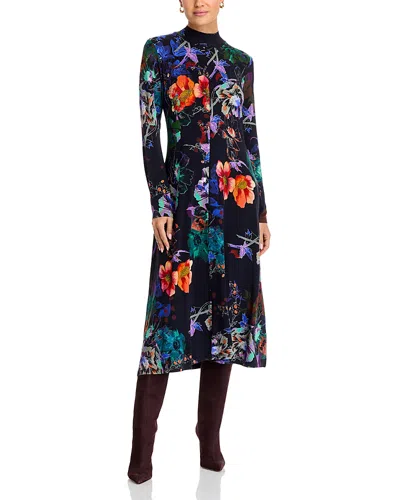 Johnny Was The Janie Mock Neck Dress In Midnight Scarf Print