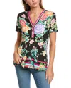 Johnny Was The Janie Button Neck Tee In White