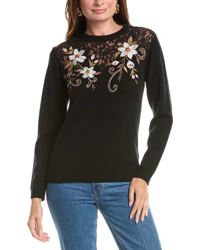 Johnny Was The Lace Wool & Cashmere-blend Sweater In Black
