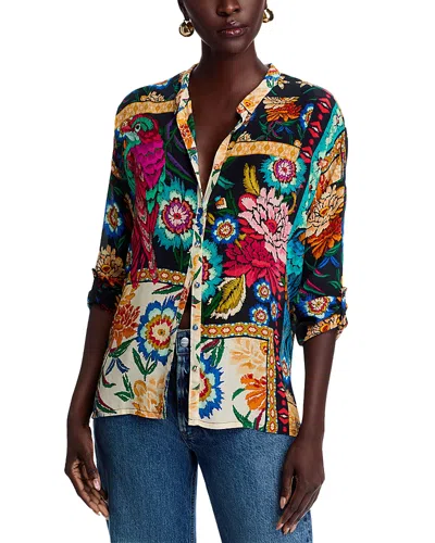 Johnny Was The Oversized Audrey Silk Shirt In Multi