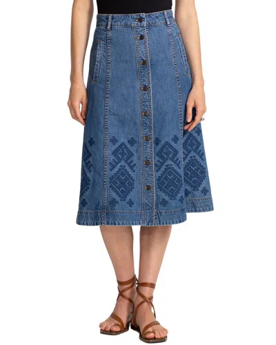 Johnny Was The Panel Denim Skirt In Blue