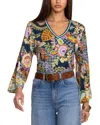 Johnny Was The Janie Favorite V-neck Top In Multi