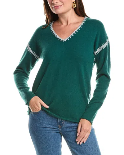 Johnny Was The Whipstitch V-neck Cashmere Pullover In Yellow