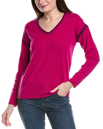 Johnny Was The Whipstitch Wool & Cashmere-blend Sweater In Pink