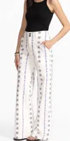 Johnny Was The Wide Leg Trouser In White In Multi