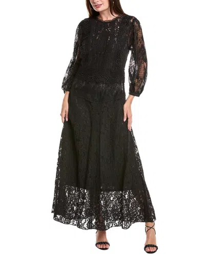 Johnny Was Thea Lace Maxi Dress In Black