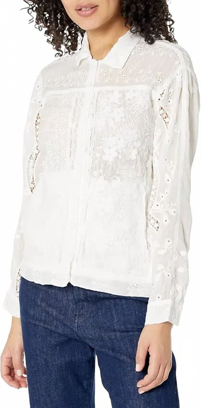 Johnny Was Thea Shirt Jacket In White