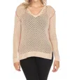 Johnny Was Theresa Crochet Sweater Top In Cream In White