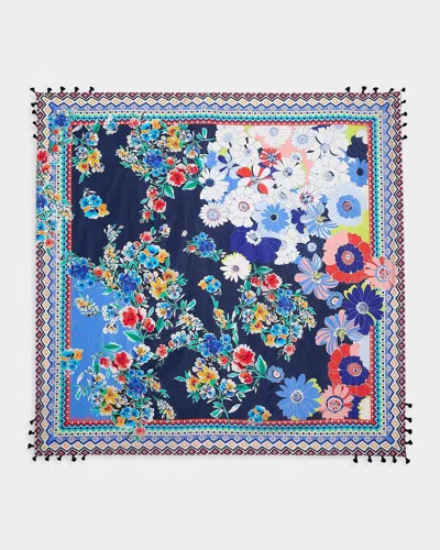 Johnny Was Tiana Floral Silk Scarf In Tiana Scar