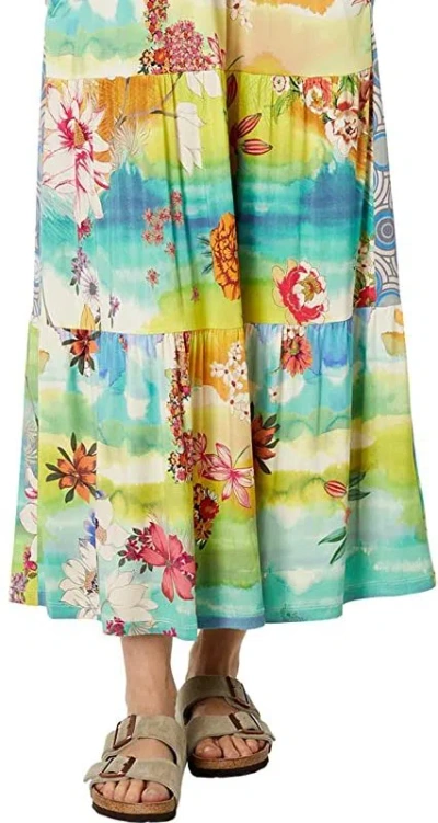 Johnny Was Tie Dye Sleeveless Tiered Midi Dress In Multi