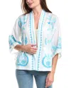 Johnny Was Tie-sleeve Cropped Kimono In White