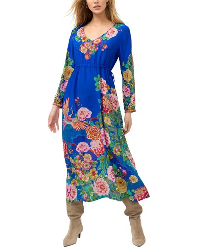 Johnny Was Tieni Silk Maxi Dress In Blue