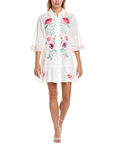 Johnny Was Tiered Flounce Shirtdress In Multi