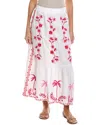 Johnny Was Tiered Linen Skirt In White