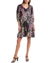 Johnny Was Tiered Tassel Silk Dress In Black
