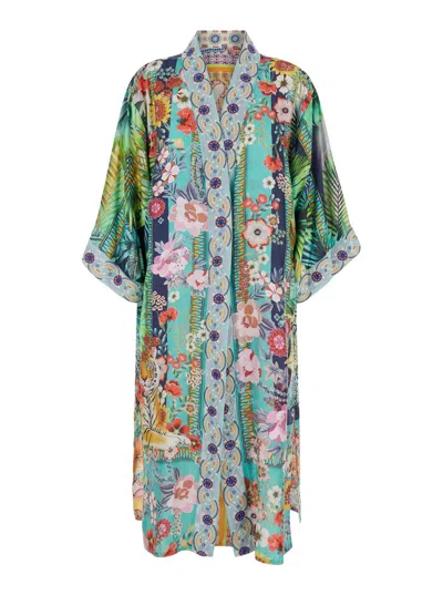 Johnny Was Multicolor Long Kimono In Techno Fabric Woman