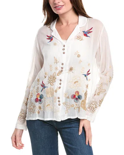 Johnny Was Tokyo Blossom Blouse In White