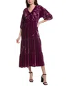 Johnny Was Torine Silk-blend Midi Dress In Red