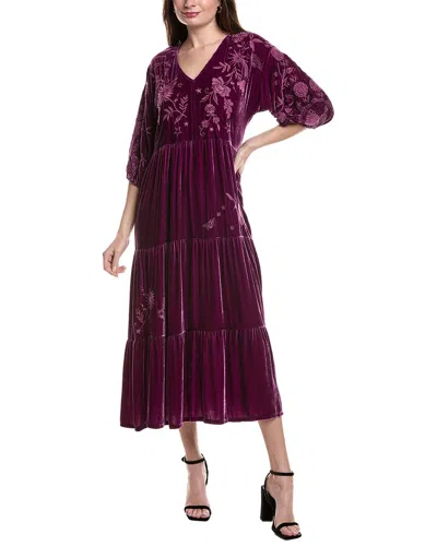 JOHNNY WAS TORINE SILK-BLEND MIDI DRESS