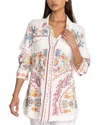 Johnny Was Toyah Embroidered Gauze Tunic Shirt