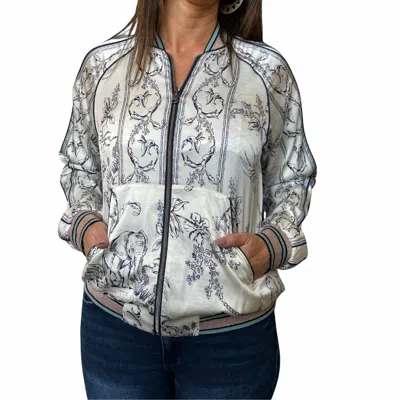 Johnny Was Tranquil Print Reversible Bomber Jacket In Multi