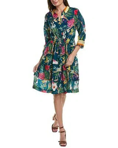 Pre-owned Johnny Was Tropical Belanca Midi Dress Women's In Mti  Multi