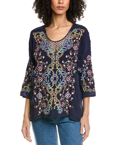 Johnny Was Tulum Blouse In Blue