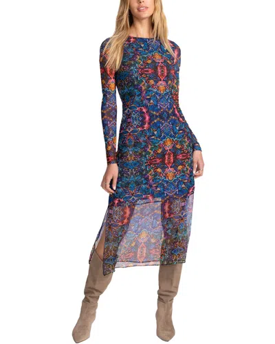 Johnny Was Tulus Kaleidoscope-print Mesh Midi Dress In Multi