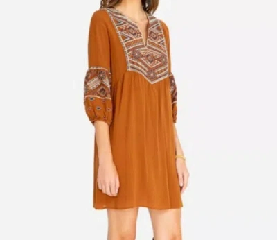 Pre-owned Johnny Was Tunic Dress L In Vgg / Vintage Gold
