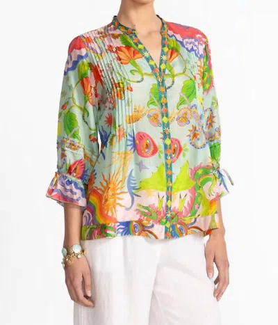 Johnny Was Vacanza V-neck Blouse In Multi