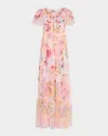 Johnny Was Valentina Tiered Floral-print Tulle Maxi Dress