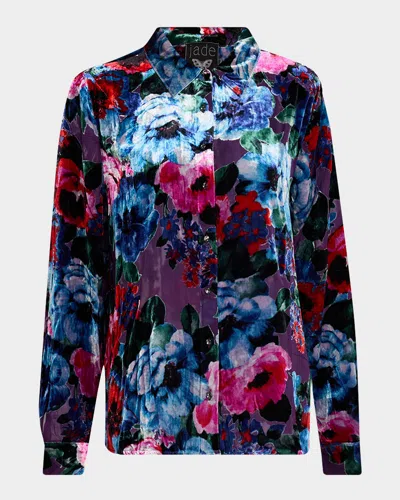 Johnny Was Velma Floral Flocked Button-down Shirt In Multi
