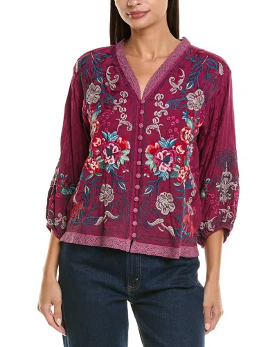Johnny Was Velouette Blouse In Purple