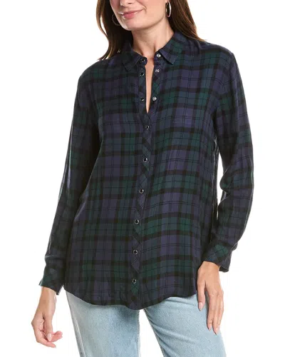 Johnny Was Velvet Back Oversized Shirt In Green