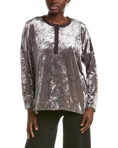 Johnny Was Velvet Boxy Top In Gray