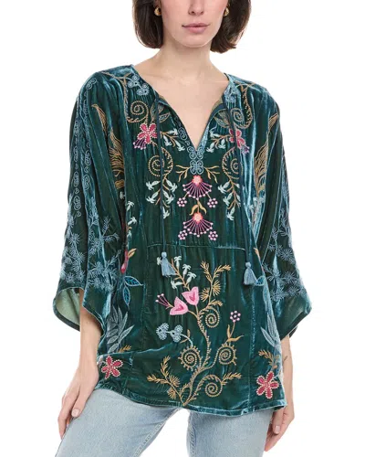 JOHNNY WAS VELVET KAFTAN SILK-BLEND BLOUSE
