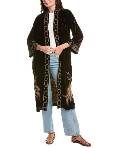 Johnny Was Velvet Kimono Coat In Brown