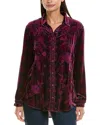 Johnny Was Velvet Oversized Silk-blend Shirt