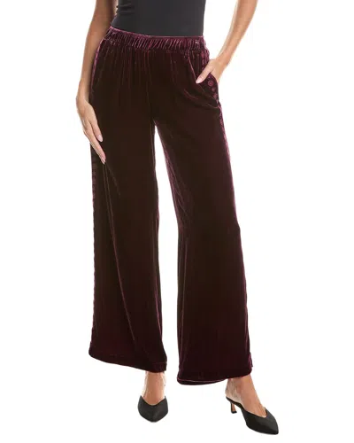 Johnny Was Velvet Silk-blend Pant In Burgundy